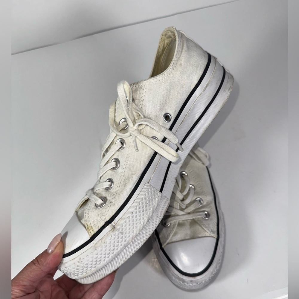 Converse chuck Taylor women’s all star lift platform canvas white shoes size 8 - Picture 5 of 9
